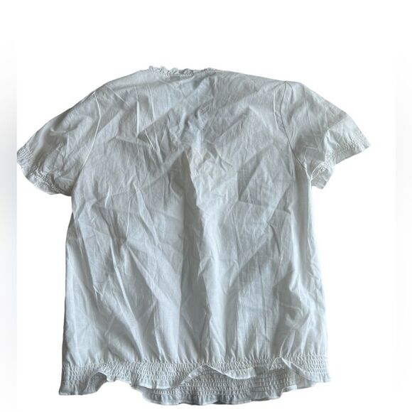 New with tags white cotton v neck blouse - Picture 3 of 3